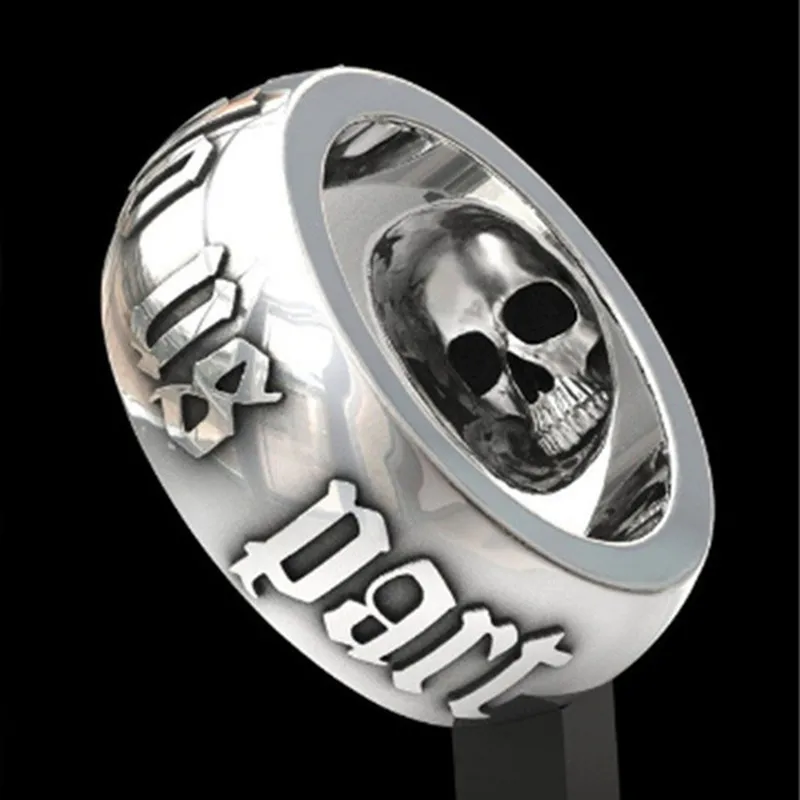

Men's exquisite creativity to the death unswerving skull letter round ring retro punk boy birthday gift jewelry wholesale
