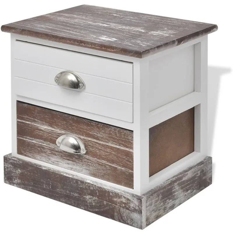 Bedside Cabinet Brown and White Tables |