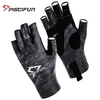 piscifun fishing gloves breathable upf 50 sun protection fingerless sports gloves use for outdoor kayaking tackle equipment