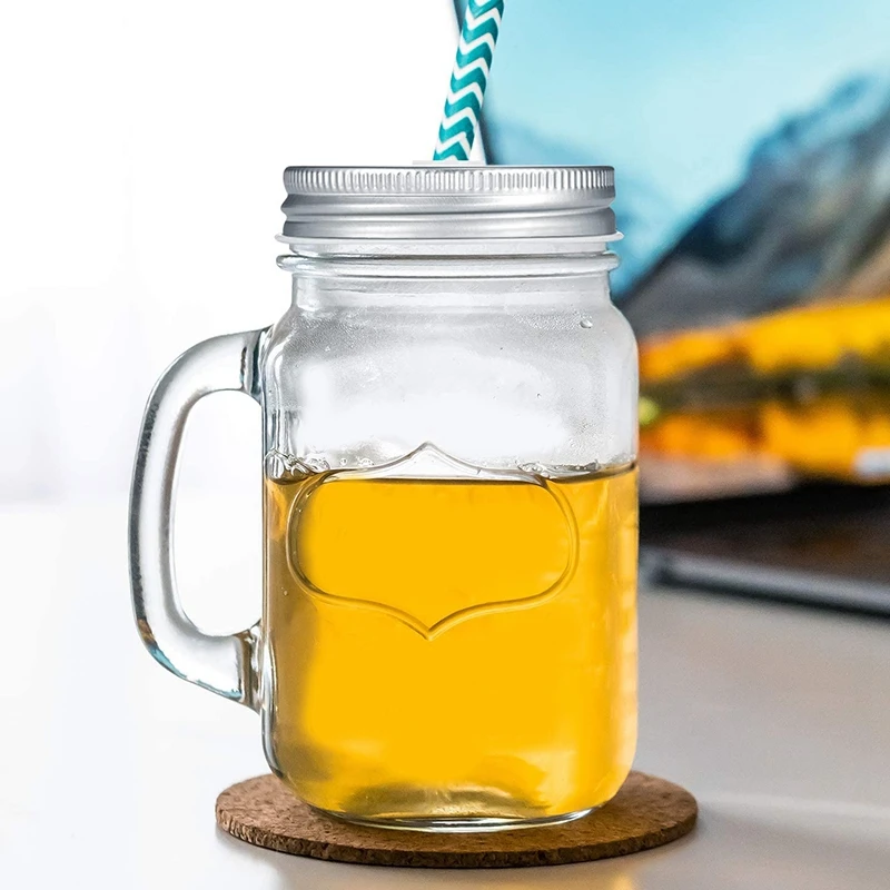 

20 Pieces Metal Regular Mouth Mason Jar Lids with Straw Hole Compatible with Mason Jar (Silver, 2.7 Inch)