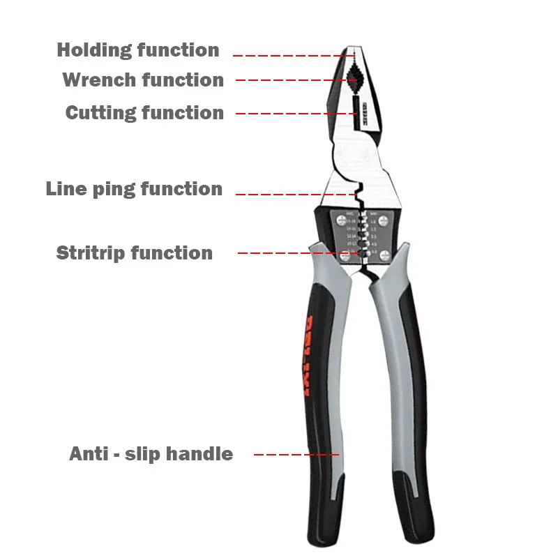 

Multifunctional Diagonal Pliers Needle Nose Pliers Hardware Tools Universal Wire Cutters Electrician Wire Stripping Machine Tool