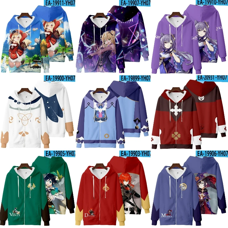 

2021 Autumn Winter New Hooded Plus Velvet Hoodies Men Women Thick Fabric Genshin Impact Sweatshirts Jogger Pullovers Sz XXS-6XL