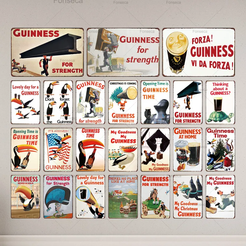 Guinness Винтаж для Streength прекрасный день металлическое олово знак доски Ретро
