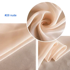 28 nude 100 см* 114 см гладкий шелк материал Жоржет прозрачные ткани платье Шарфы материал шелк шифон - Цвет: 28 nude