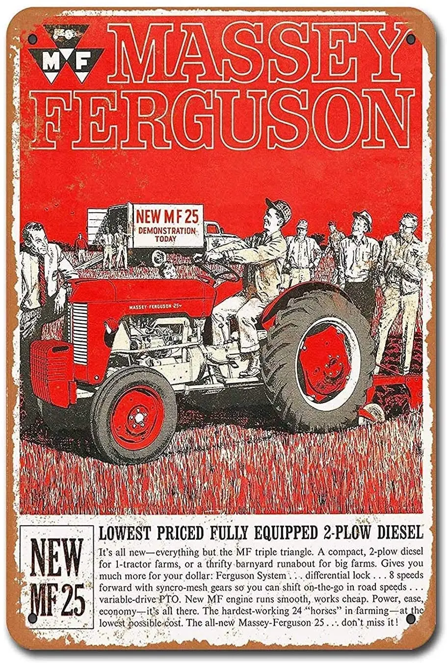 

Massey Ferguson Mf 25 Tractors Farm Sign Retro Metal Tin Sign Plaque Poster Wall Decor Art Shabby Chic Gift