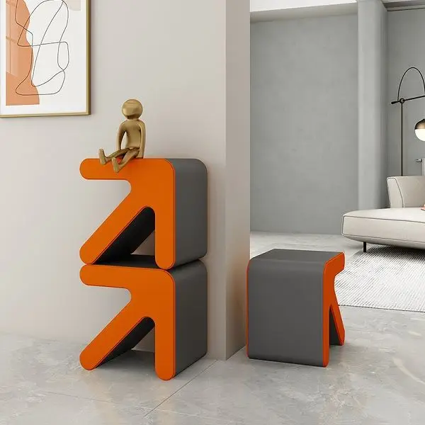 

Light Luxury Bench Small Stool Household Creative Arrow Sofa Low Stool Fitting Room Door Shoe Stool Children's Chair