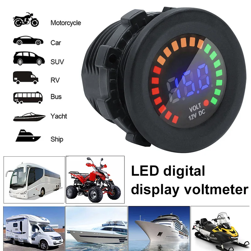 Цифровой вольтметр водонепроницаемый мини-измеритель напряжения для мотоциклов