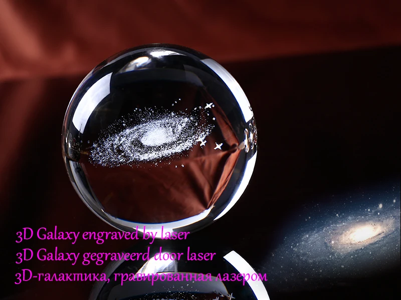 6 см диаметр Глобус галактика миниатюрные хрустальный шар 3D лазерная гравировка кварцевый стеклянный шар Сфера украшения дома аксессуары Подарки