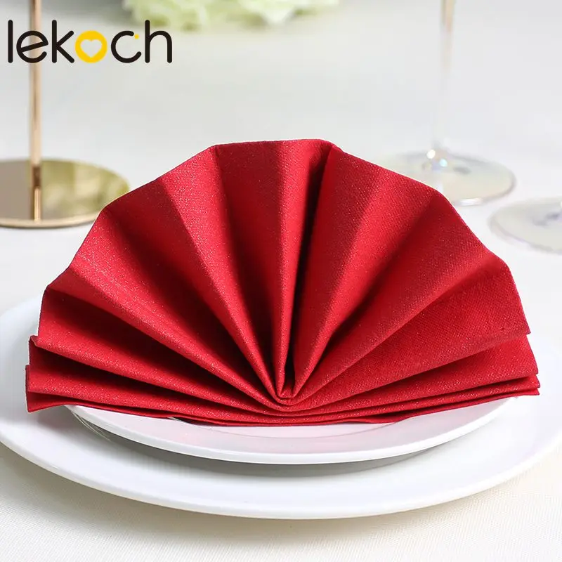 Lekoch Красные столовые салфетки квадратные карманные носовой платок для свадьбы