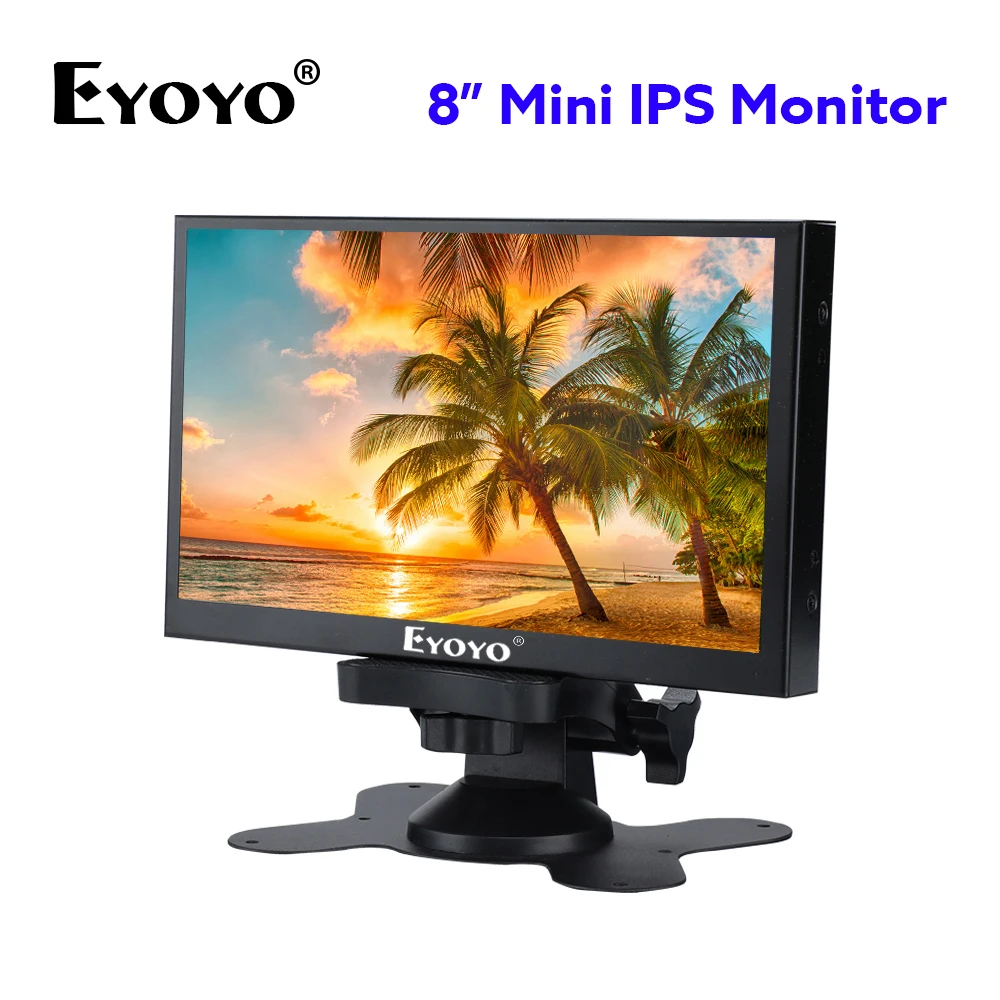 Мини-монитор EYOYO 8-дюймовый IPS монитор 1024X76 с разрешением 8 дюймов TFT ЖК-экран