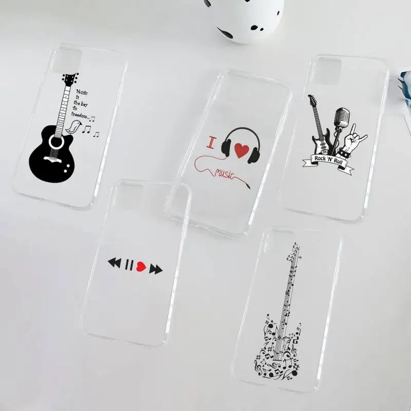 

Music violin notes funny Phone Case Clear Transparent for iPhone 11 12 mini pro XS MAX 8 7 6 6S Plus X 5S SE XR 2020