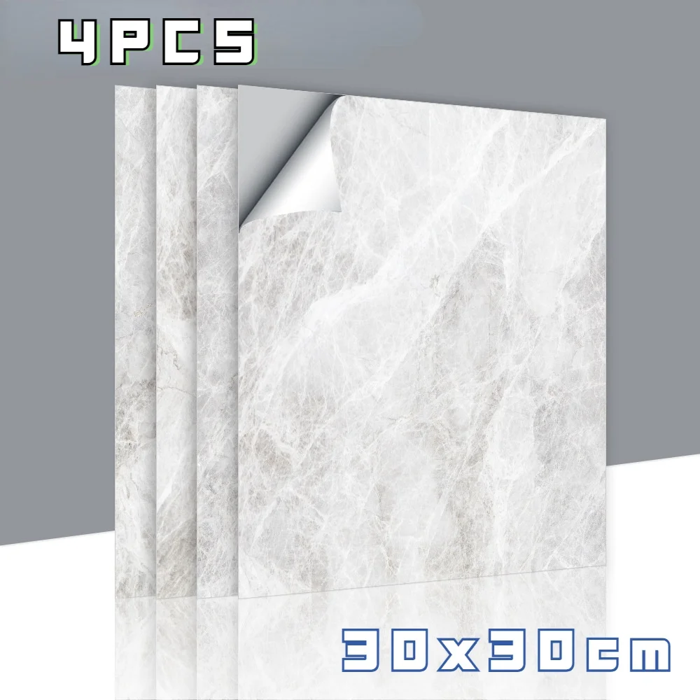 

4pcs Marble Tile Wall Sticker 3D Wall Sticker 30x30cm Home DIY Decoration Stickers Self-Adhesive Waterproof PVC Wallpaper