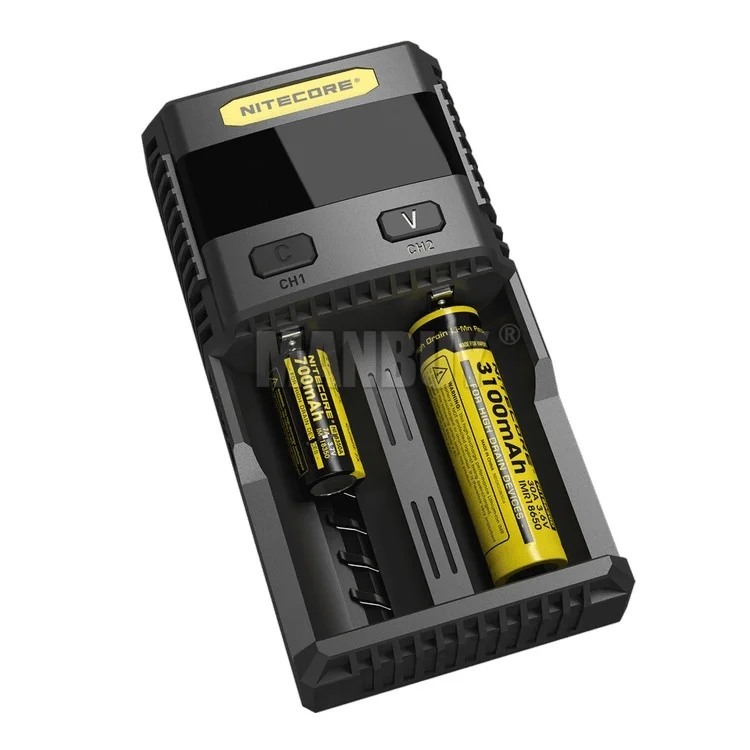 Бенчмарк NITECORE SC2 интеллектуальная зарядка 3A Быстрая зарядка превосходное зарядное устройство с 5А общим выходом+ 18650*2 батареи