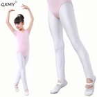 Детские облегающие брюки для танцев, белые, черные, для девочек, детские художественные леггинсы для гимнастики, 18 мес.-12 лет