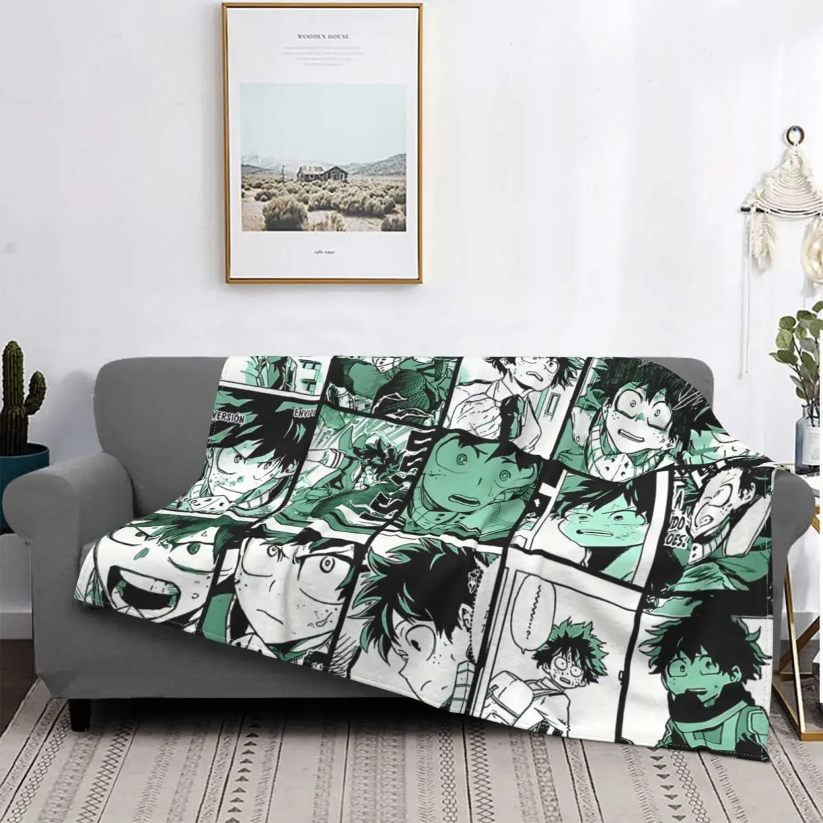

Одеяло с рисунком манги из аниме «Моя геройская Академия», теплое портативное Фланелевое покрывало в клетку, домашняя кровать для взрослых