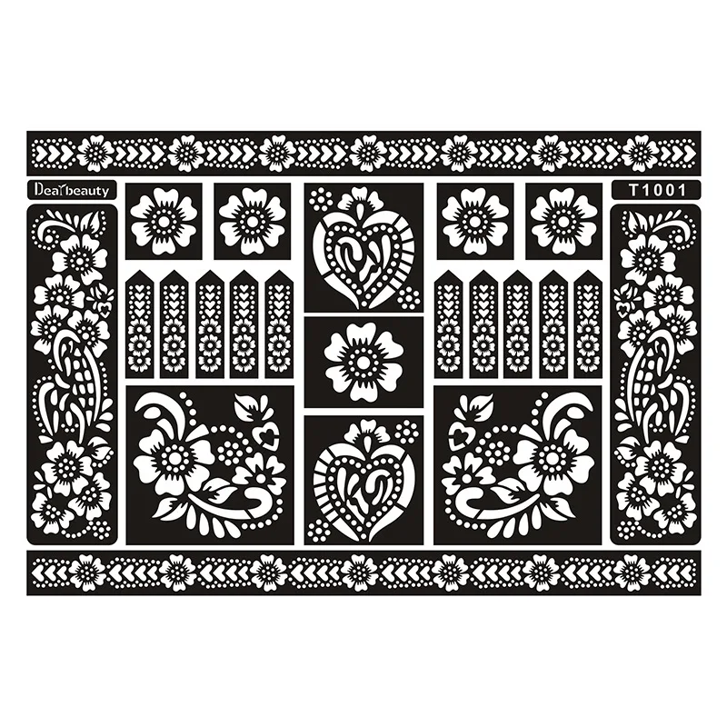 Индийская хна роза кружева цветок татуировка трафарет женщины DIY тело Ноги руки