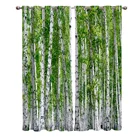 Березовые деревья, занавески с принтом на окно, для улицы, гостиной, кухни, в помещении