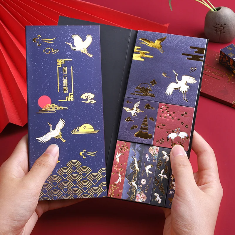 Блокнот в старинном стиле Alliance Crane золотистый липкий маленький блокнот набор