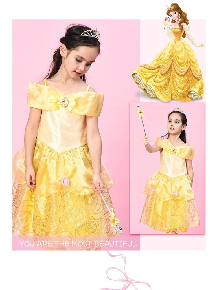 Disney/платье принцессы для маленьких девочек платья маленькой красивое платье