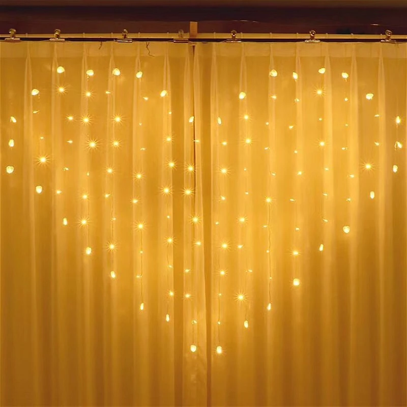 

2.5x1.5M Heart 126 LED Curtain String Fairy Light Garland Bedroom Wedding Home Decorative Holiday Lights,EU Plug