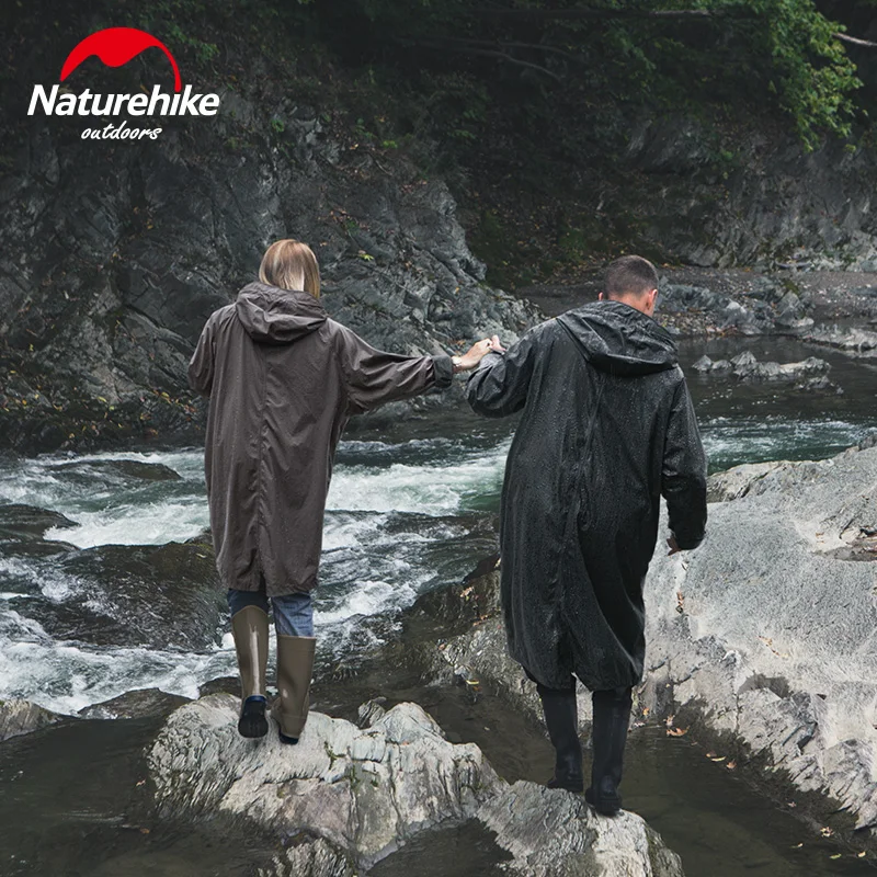 Naturehike черный дышащий плащ для взрослых ветрозащитный мужской длинный активного