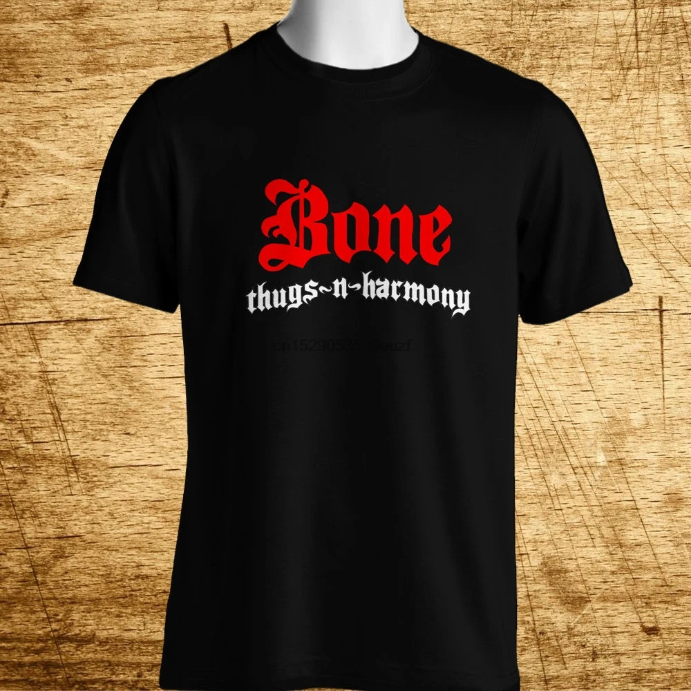 Мужская футболка с коротким рукавом Bone Thugs N Harmony Rap черная музыкальным логотипом в