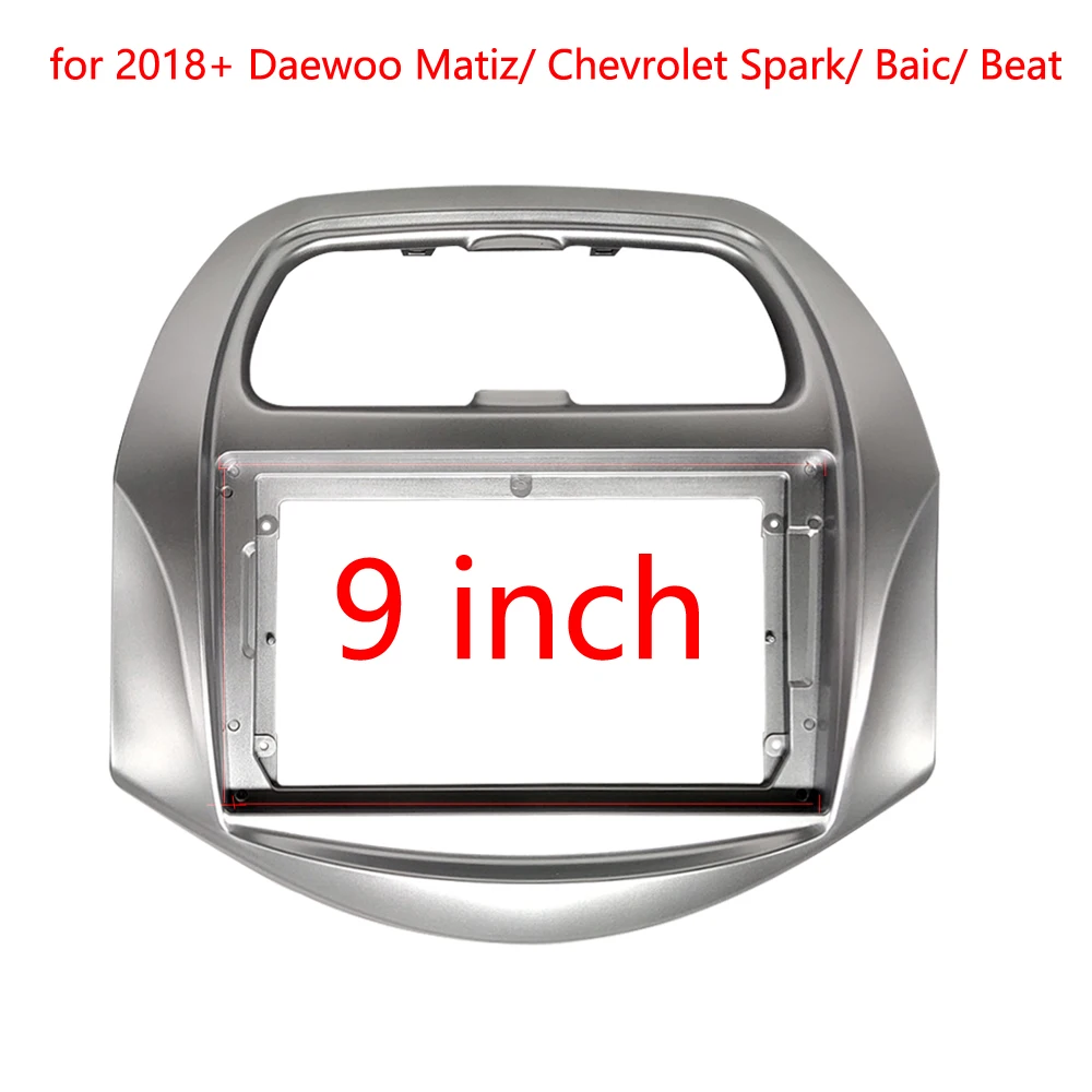 9 inch Radio Fascia for Daewoo Matiz Chevrolet Spark Baic Beat 2018+ Stereo Panel  Player Dash Install Surround Kit  Bezel