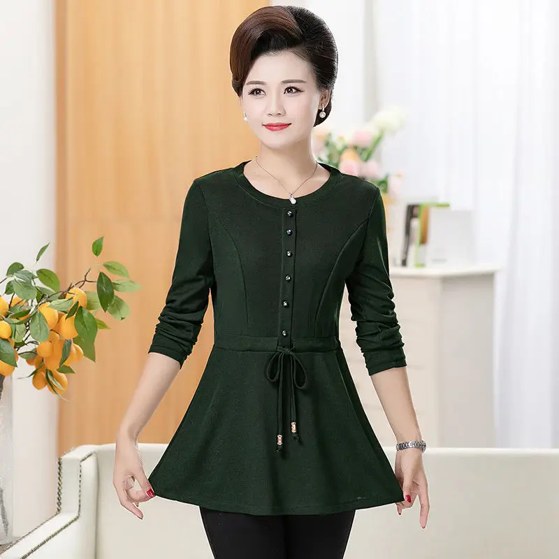 

2020 Middle Aged Women Fashion Long Sleeve Suit Autumn Spring Two Piece Set Plus Size 5XL Casual Loose Clothing Tracksuits W280