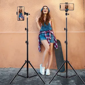 live photo blogger foldable tripod for iphone xiaomi huawei mobile phone smartphone tripod for phone 19 50 160 210cm camera free global shipping