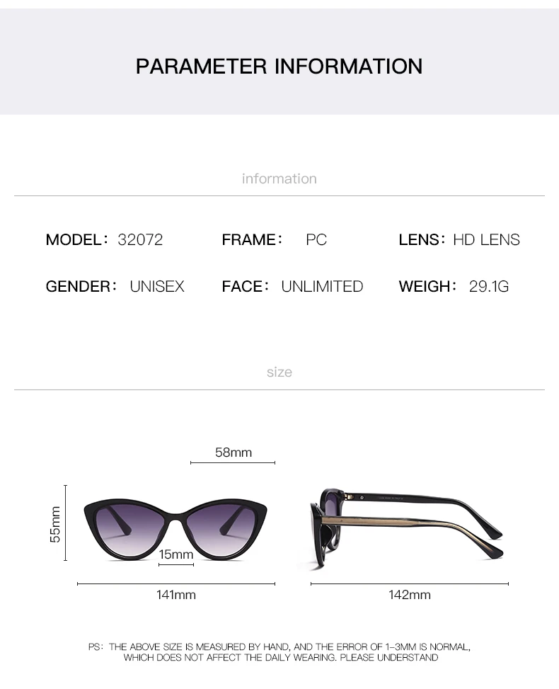 

New Trendy Sunglass Men Woman Oversize Cat Eye Triangle Frame Brand Design Vintage Retro Gradient Outdoor Glasses 32072