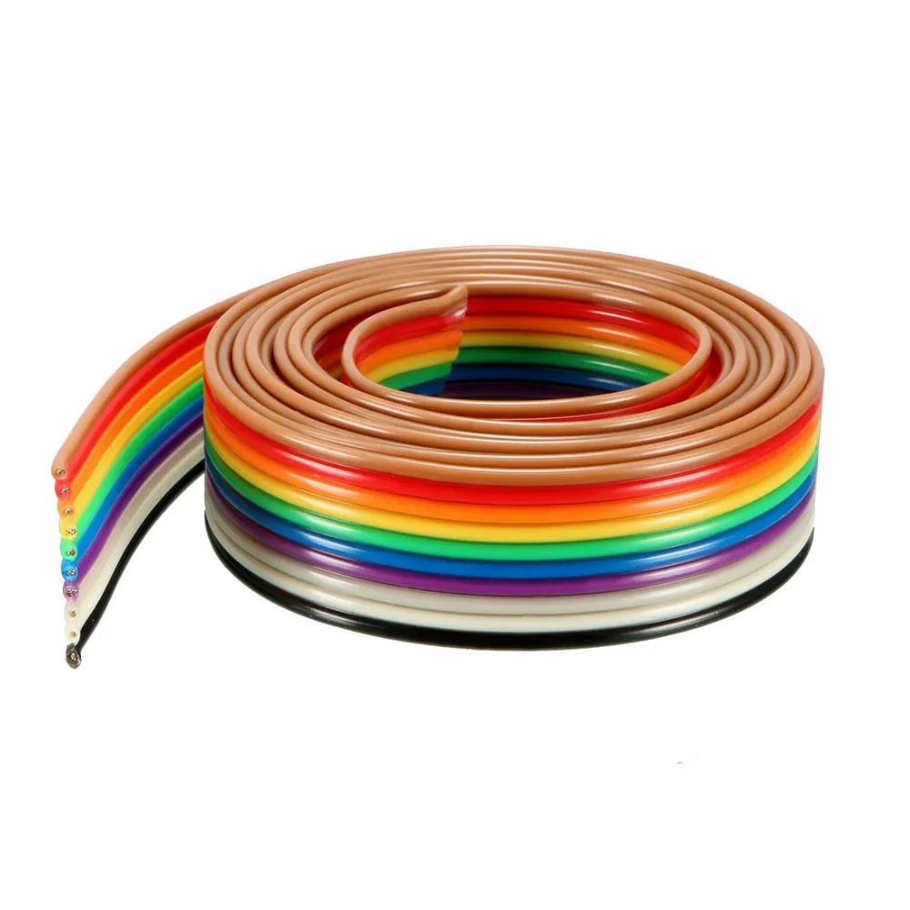 

10P rehearsal line 5m car CD modified line cable rainbow flat wire support line welding cable joint wire ribbon extension cable