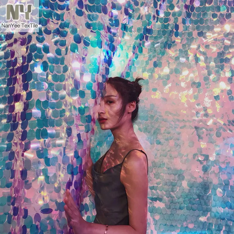 

8ft x8ft wedding background sequin Seamless shinny silver curtain photography photo booth props party favors stage backdrop