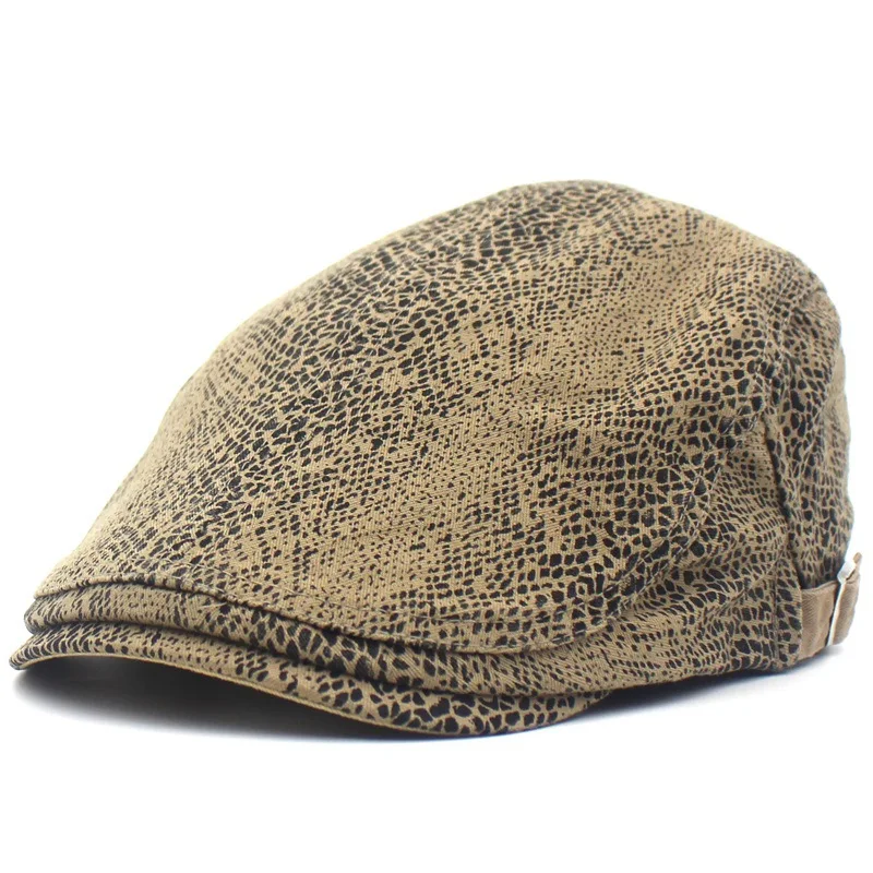 

LDSLYJR Serpentine Print Newsboy Caps Cotton Flat Peaked Cap Men and Women Painter Beret Hats 09