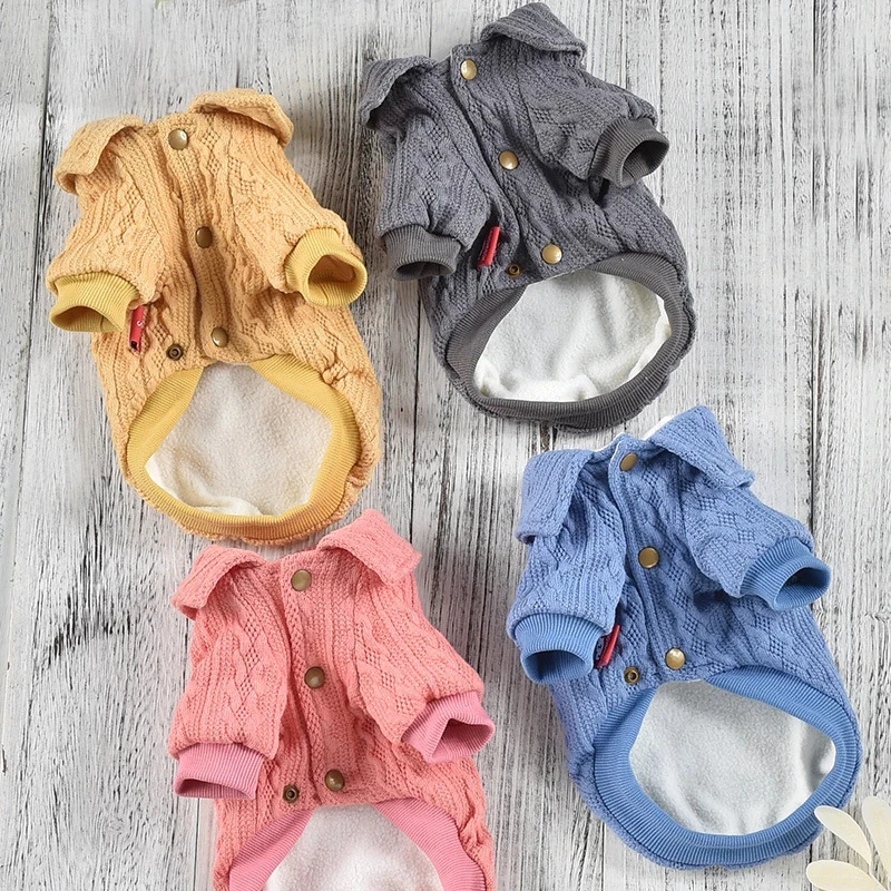 Теплое пальто для маленьких собак одежда домашних животных зимняя вязаная Кофты