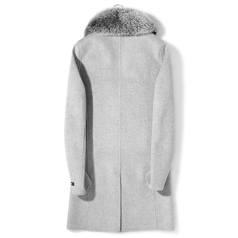 

100% Wool Autumn Winter Jacket Men Duck Down Liner Long Coats Woolen Coat Plus Size Chaquetas P-S8605C MY1265