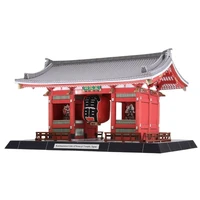 japan kaminarimon gate of senso ji temple diy 3d paper model building kit cardboard art crafts child educational puzzle toys