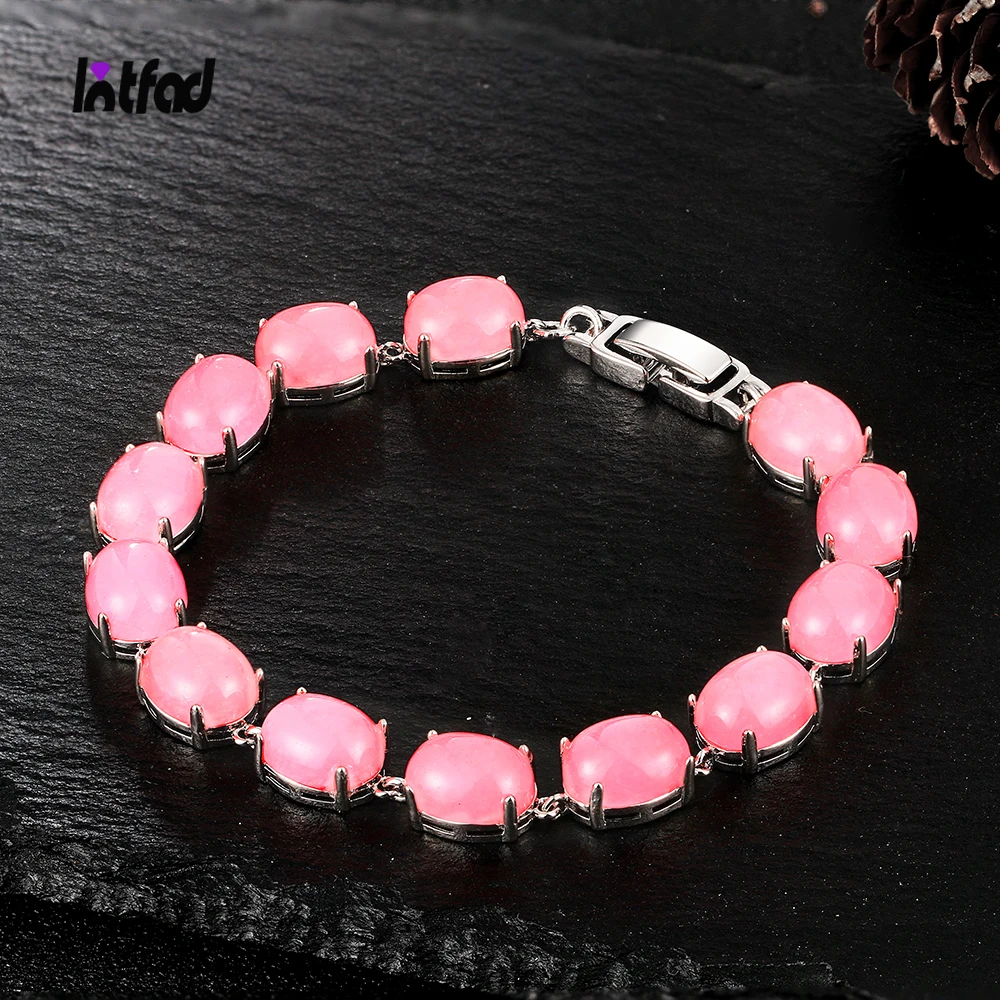 

S925 Sterling Silver Bracelet Pink Malay Jade Tennis Bracelet 18cm Natural Gemstone Bangle Jewelry Anniversary Gift