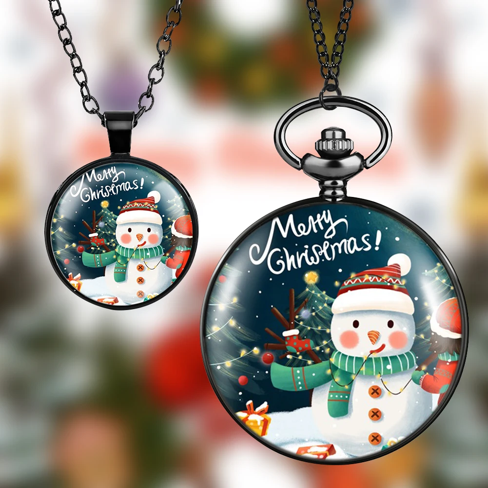 Merry Christmas Pocket Watch Gift Set Christmas Presents with Box Santa Claus Gifts 2022 New Year Xmas for Men Women Kids