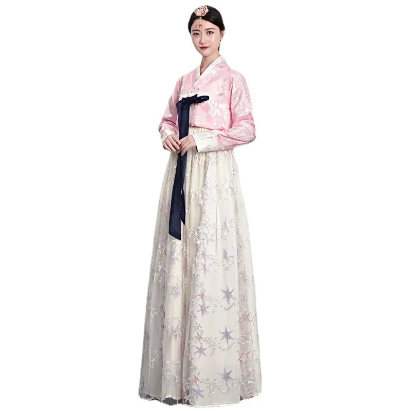 Традиционная корейская одежда женское платье Hanbok азиатское этническое Ретро