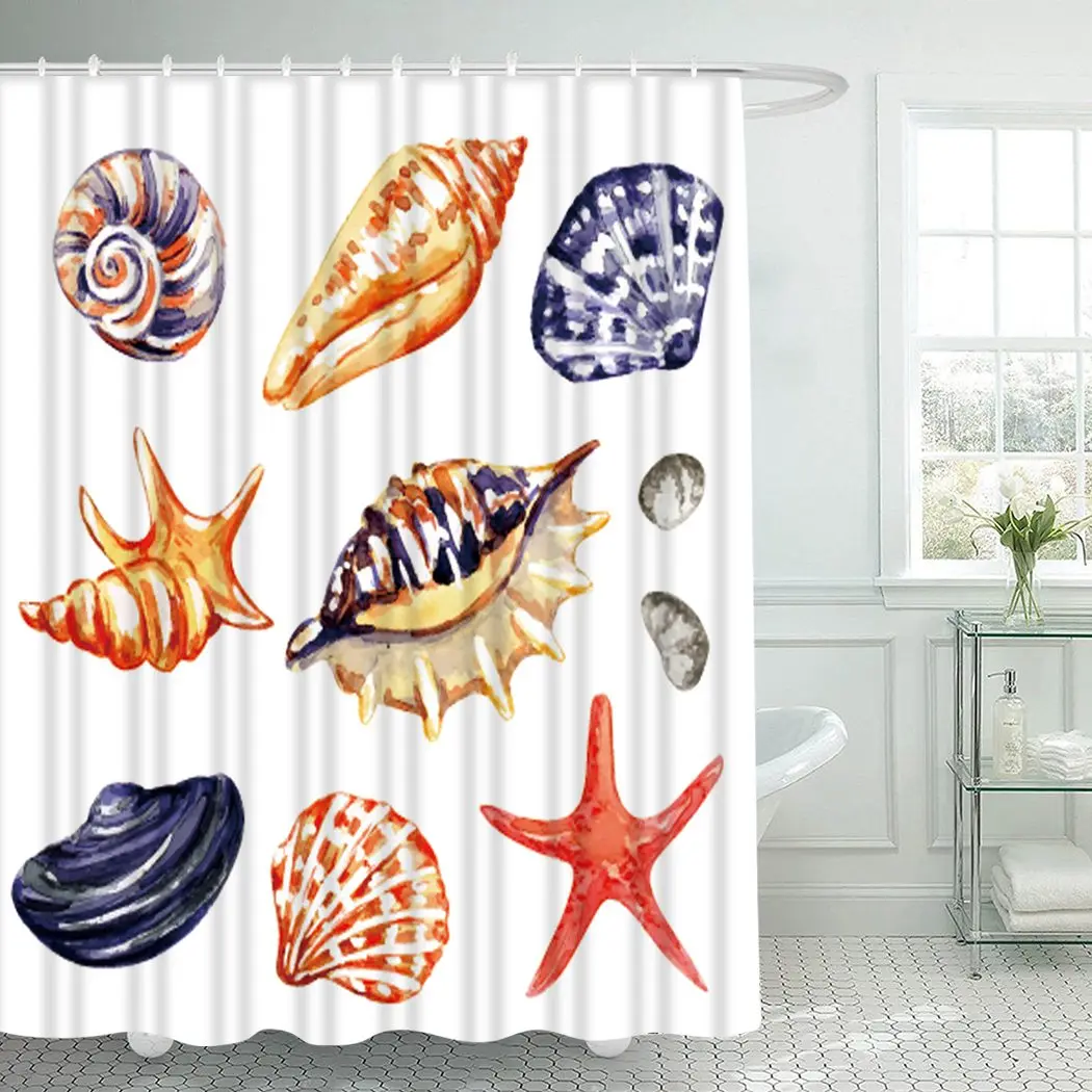 

Underwater Shower Curtain With Hooks For Bathroom Shark Flower Waterproof Polyester Bath Shower Curtain Set Home Bathroom Decor