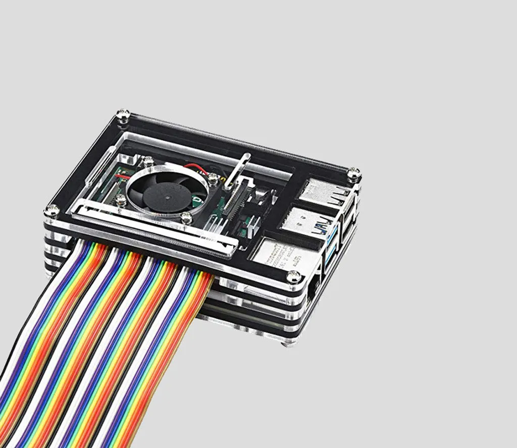 Вентилятор охлаждения для ПК акриловый корпус Raspberry Pi 4 Модель B с охлаждающим