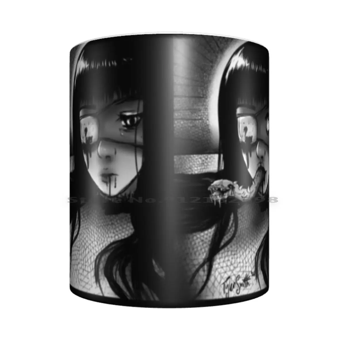 A Horrific Surprise Ceramic Mugs Coffee Cups Milk Tea Mug Horror Manga Alternative Creepy Dark Gothic Goth Anime Blood Monster | Дом и сад