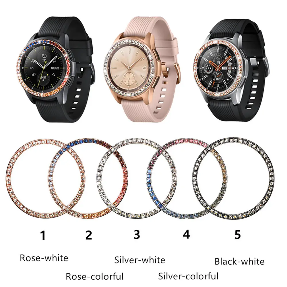 Цветной чехол с бриллиантами для Samsung Galaxy Watch 42 мм защитный кольцом спортивные