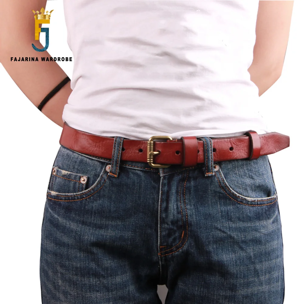 FAJARINA Ladies Quality Cowskin Leather Casual Belts Retro Styles Pure Cowhide Belt for Women Purple Colour Optional N17FJ915