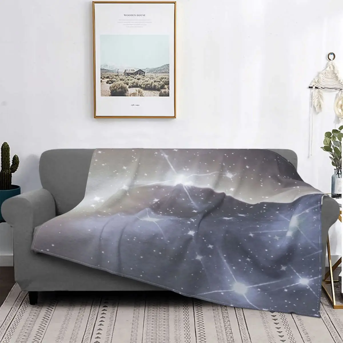 

Manta de Luna estrellada, para cama colcha