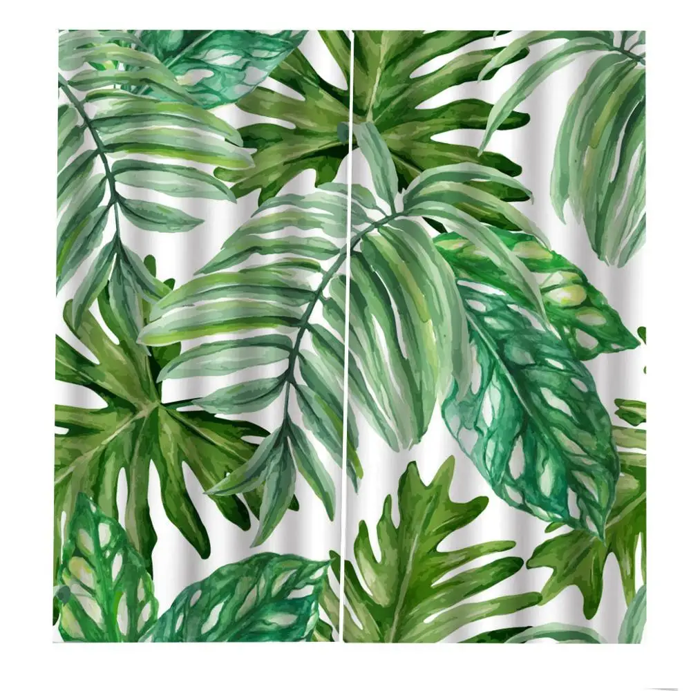 

High Quality Thick 3D Curtain Window Room Curtains For Kitchen Door Window Treatment Green Drapes Cortinas