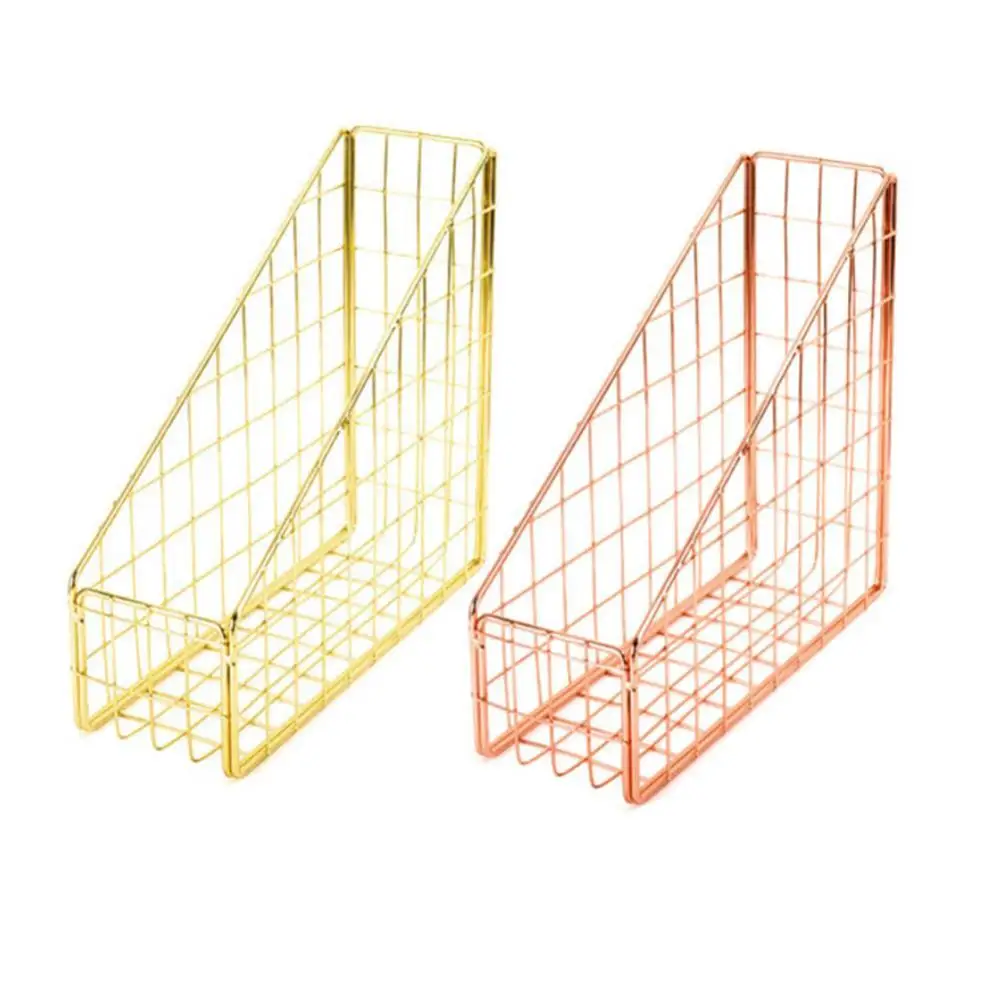 

Iron Grid Book Pen File Storage Shelf Desktop Rack Office Storage Bag Desktop Storage File Rack