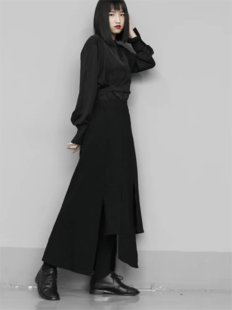 Женская Юбка-миди средней длины однотонная короткая юбка с разрезом спереди и