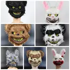 Плюшевая маска для Хэллоуина с изображением животных крови, маски, украшения для Хэллоуина для дома, ужасы, товары для вечерние, мультяшный кролик, медведь, волк, панда