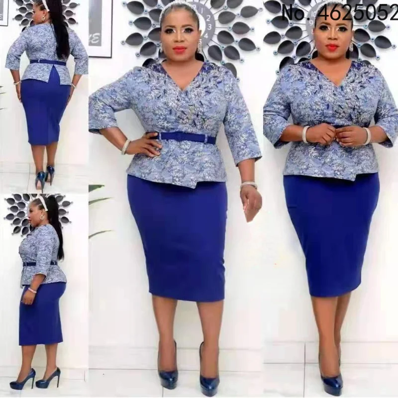 Африканские платья для женщин африканские женские с длинным рукавом и V-образным